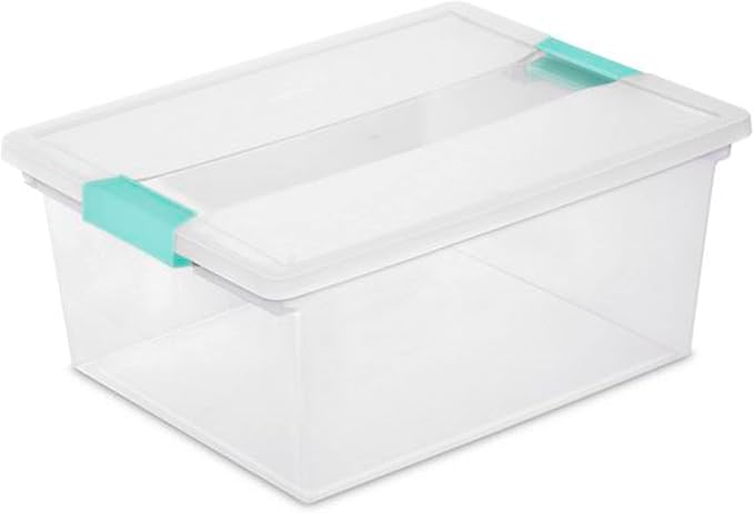 Sterilite Deep Clip Box, Clear Storage Bin with Latching Lid, 4 Pack - Image 8