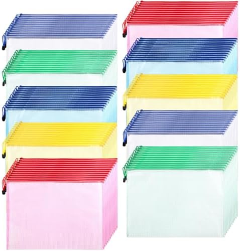 Zhehao 100 Pcs B4 Mesh Zipper Pouch Bag Bulk Mesh Pouch with Zipper by Zhehao