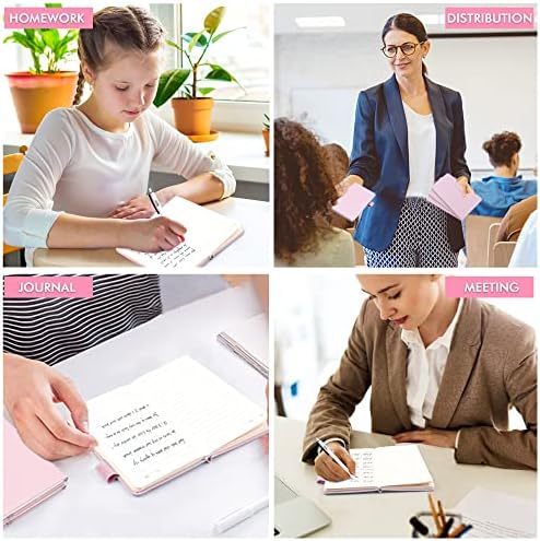 feela 15 Pack Pocket Small Notebooks Bulk, Mini Cute Memo Notepads Hardcover College Ruled Lined Journals with Pen Holder for Women Girls Office School, with 15 Black Pens, 3.5”x 5.5”, A6, Rose Pink - Image 7