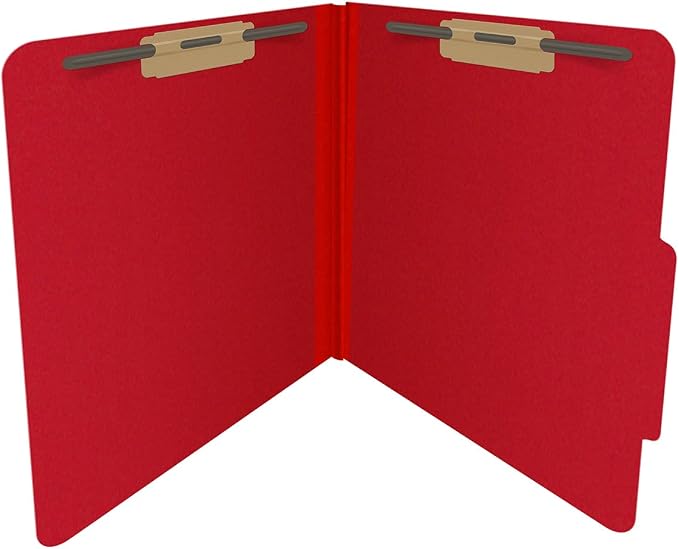 25 Pt. Pressboard Classification Folders, 2/5 Cut ROC Top Tab, Letter Size, No Dividers, Deep Red (Box of 25) - Image 4