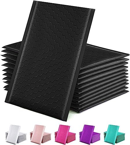 GSSUSA 6x10" Black Bubble Mailer 50 Pack Padded Envelopes Shipping Bags by GSSUSA