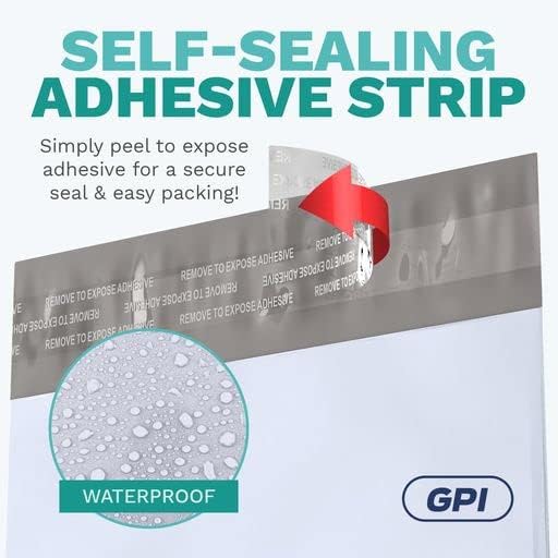 6" X 9" Poly Mailers, 500 Count White Polymailer Shipping Envelopes for Clothes 2 Mil Unpadded Waterproof Opaque Self-Seal Poly Bags with Tear/Puncture Proof Adhesive Strip - Image 4
