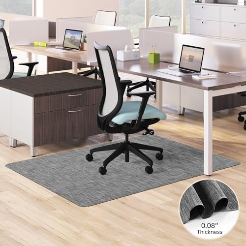 Office Chair Mat, 30" x 48" Computer Chair Mat for Hardwood Floor, Non-Curve Anti Slip Hard Floor Protector for Rolling Chair, PVC Mat Desk Rug for Home Office - Image 7