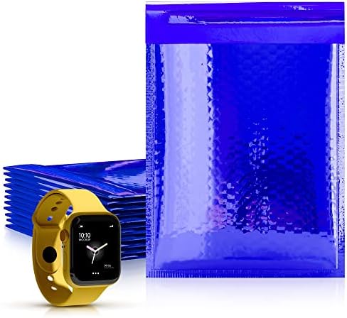 Metallic Bubble Mailers 5 x 9 Inch Blue, Self Seal Closure, 3/16 Inch Cushioning, Padded Shipping Envelopes Pack of 250 by AMIFF