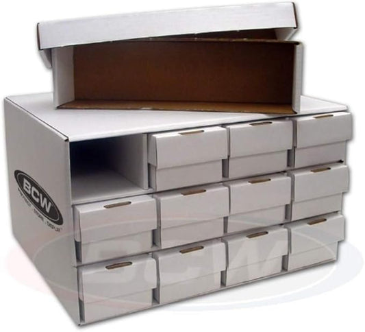 BCW Card House with 12 800 Count Storage Boxes | Holds Up to 9,600 Standard Trading Cards | Corrugated Cardboard Card Storage Unit | Trading Card Organizer for Sports & TCG Collections by BCW