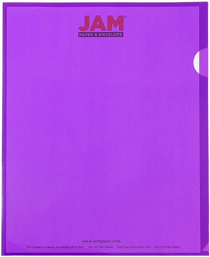 JAM PAPER Plastic Sleeves - Letter Size - 9 x 11 1/2 - Purple Project Pockets - 12 Page Protectors/Pack - Image 4