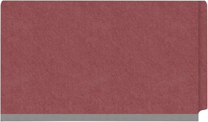 Ecom Folders End Tab Pressboard Classification Folders | Legal Size 25 Pt Type III Stock with 3 Dividers & 3" Tyvek Expansion | 2 Fasteners Pos 1 & 3 for Medical & Office Docs | Dark Red, Box of 10 - Image 3
