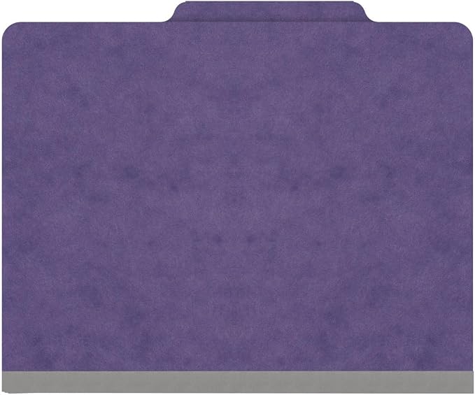 25 Pt. Pressboard Classification Folders, 2/5 Cut ROC Top Tab, Letter Size, No Dividers, Purple (Box of 25) - Image 3