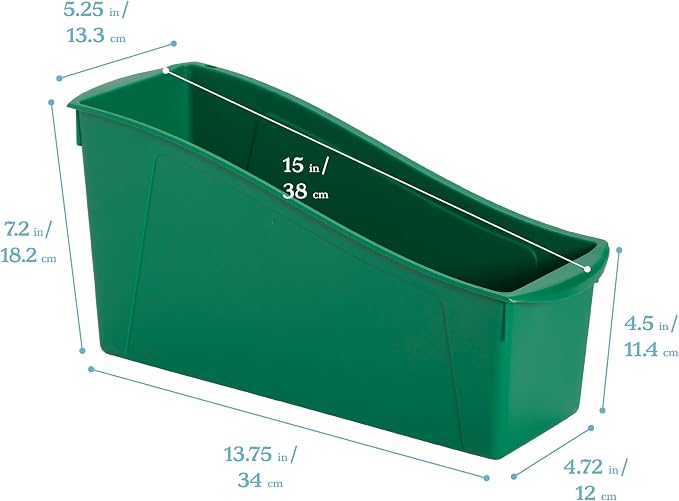 ECR4Kids Linking Plastic Storage Book Bin, Multipurpose Organization, Assorted, 10-Piece - Image 2