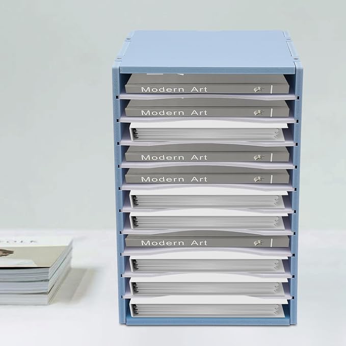 Desktop Organizer, Vertical Desktop Sorter, Literature Organizer Sorter | Paper Organizer Storage File Sorter Mail Center Magazine Holder, Classroom Mailbox Paper Storage - Image 3
