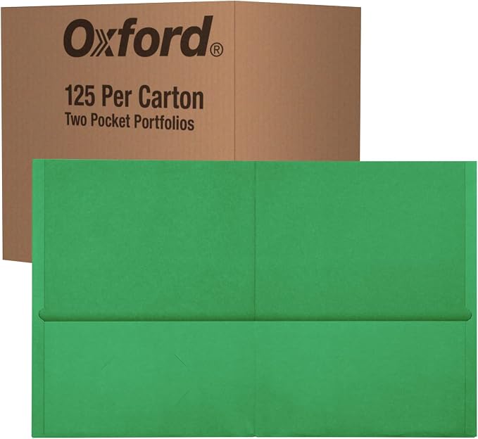 Oxford 2 Pocket Folders, Mega Box of 125, Textured Paper Folders, Assorted Colors (Light Blue, Green, Yellow, Orange, and Red), Letter Size (57541)" - Image 2