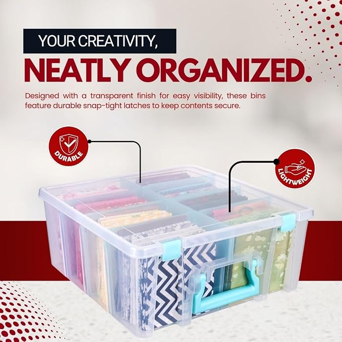 ArtBin 6990SA Super Satchel Double Deep with Removable Dividers, Large Portable Art & Craft Storage with Handle, Translucent/Aqua Mist - Image 3