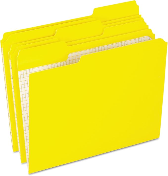 Pendaflex R15213YEL Reinforced Top Tab File Folders, 1/3 Cut, Letter, Yellow, 100/Box by Pendaflex