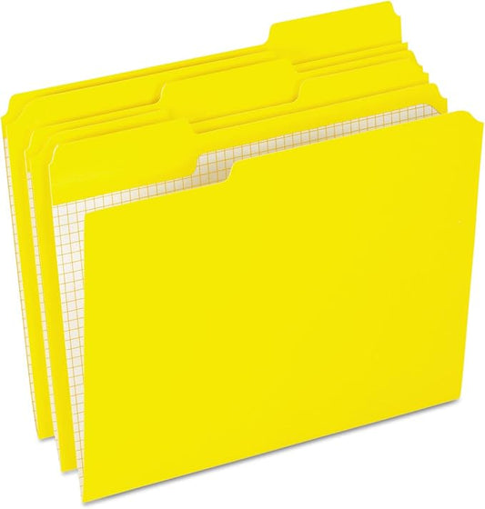 Pendaflex R15213YEL Reinforced Top Tab File Folders, 1/3 Cut, Letter, Yellow, 100/Box by Pendaflex