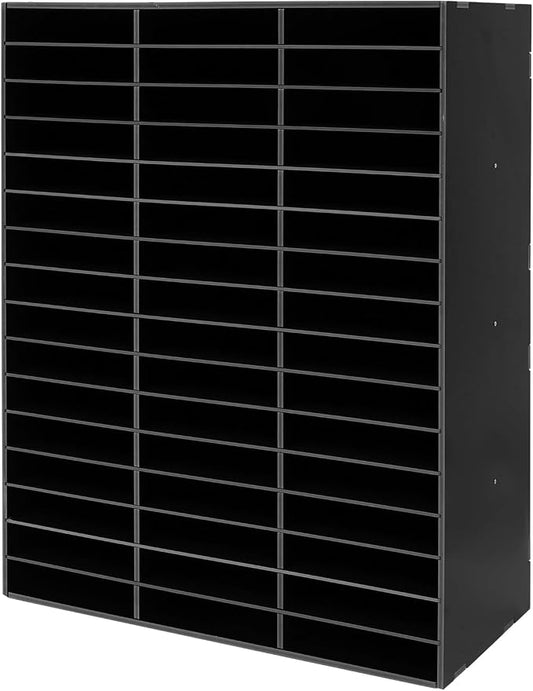 Literature Organizer,Desktop File Sorter Mail Center,Paper Storage Cabinet with 48 Slots Compartments,Suitable for Home School Office (48 Slots Black) by MhdunueSK