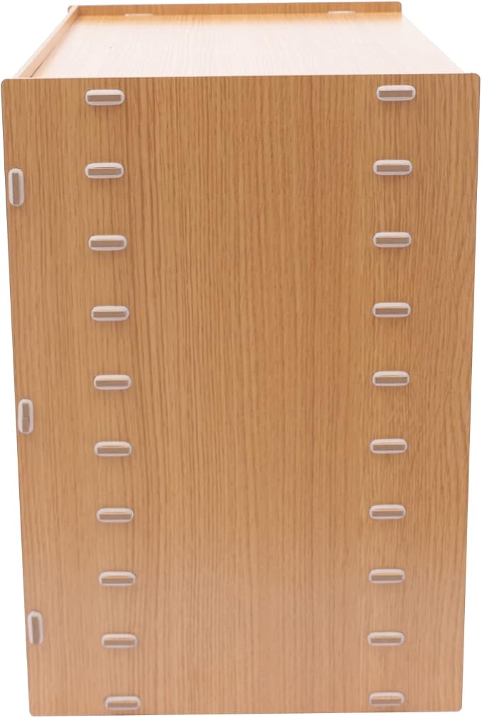 Desktop Organizer, Vertical Desktop Sorter, Literature Organizer Sorter Paper Organizer Storage File Sorter Mail Center Magazine Holder, Classroom Mailbox Paper Storage (18 Compartment-Brown), Blue - Image 7