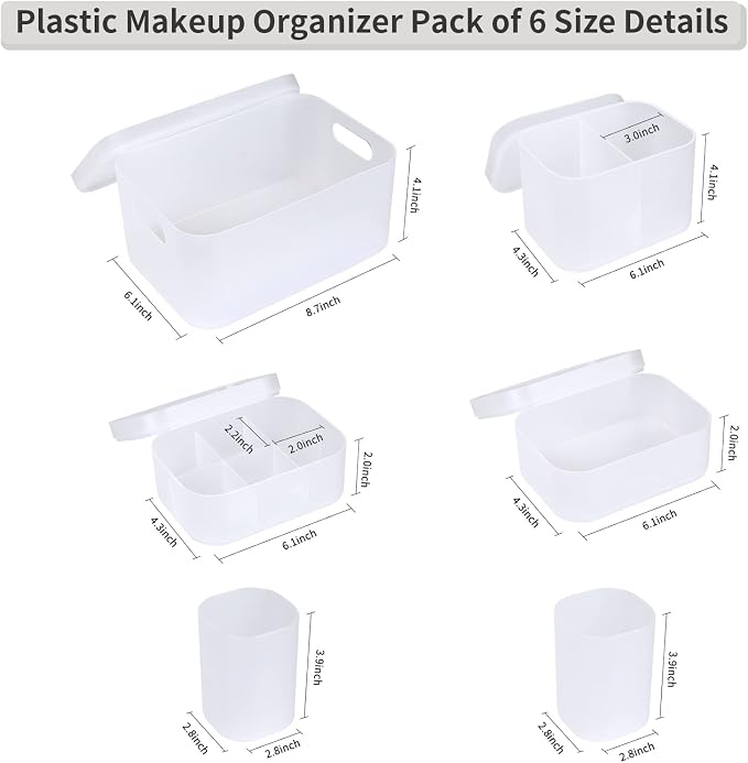 Makeup Organizer Case Set: Stackable Clear Vanity Storage - Multi-size Holder for Makeup, Jewelry, Toiletries - Image 2