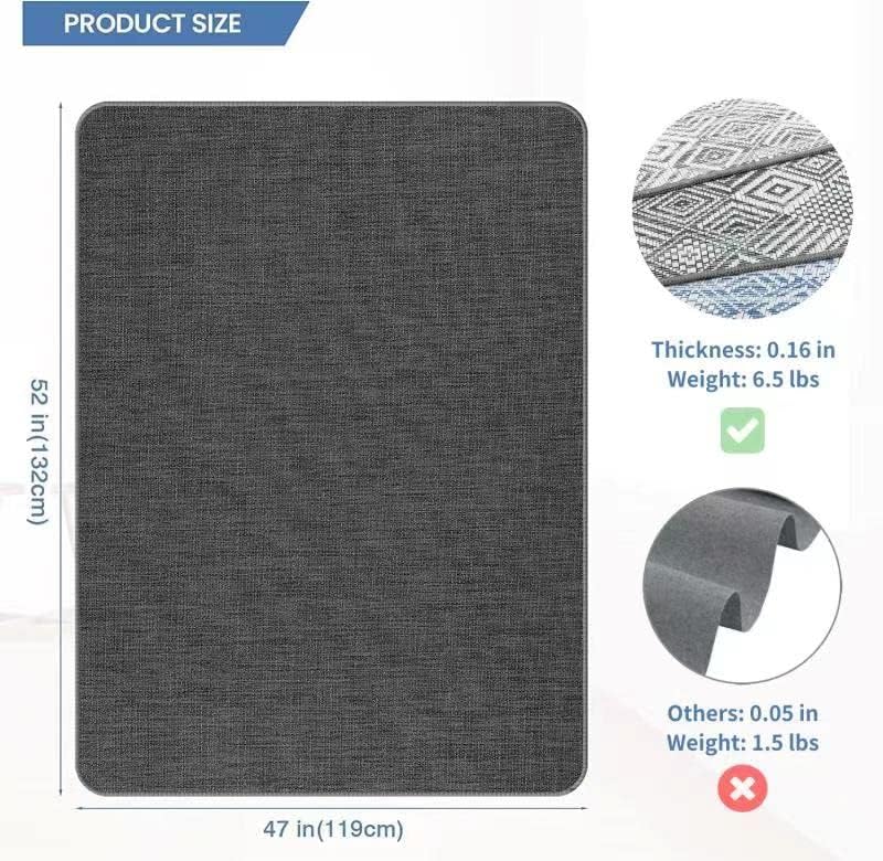 Chair Mat for Hardwood & Tile Floor, 47" x 52" Heavy Duty Office Chair Mat for Rolling Chairs Easy Glide, Anti Slip, Non-Curve, Floor Protector for Home Office, Graphite Texture - Image 2