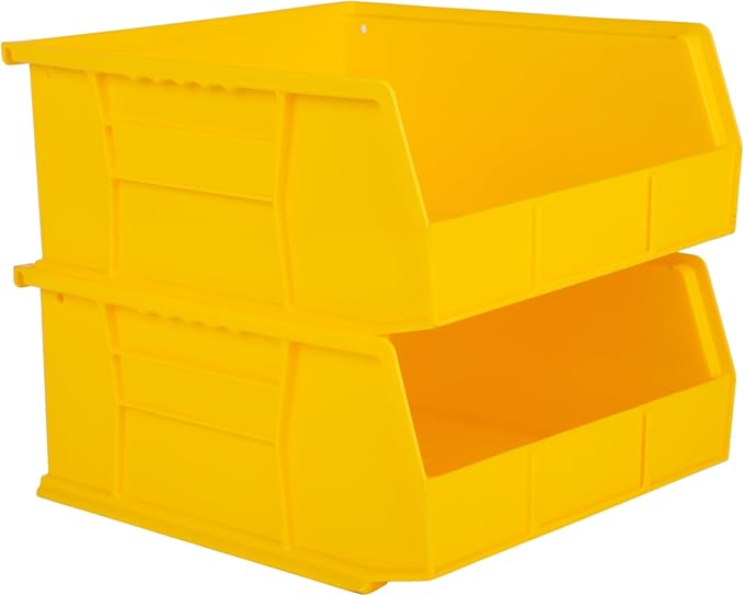 HE HUDSON EXCHANGE 11" x 11" x 5" Plastic Stackable Storage Bin, Yellow - Image 2