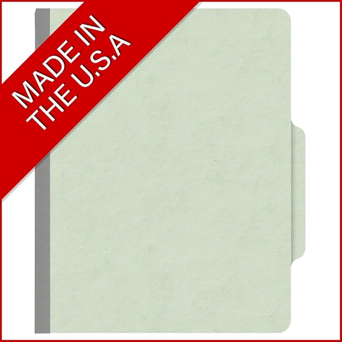 25 Pt. Pressboard Classification Folders, 2/5 Cut ROC Top Tab, Letter Size, No Dividers, Pale Green (Box of 25) - Image 5