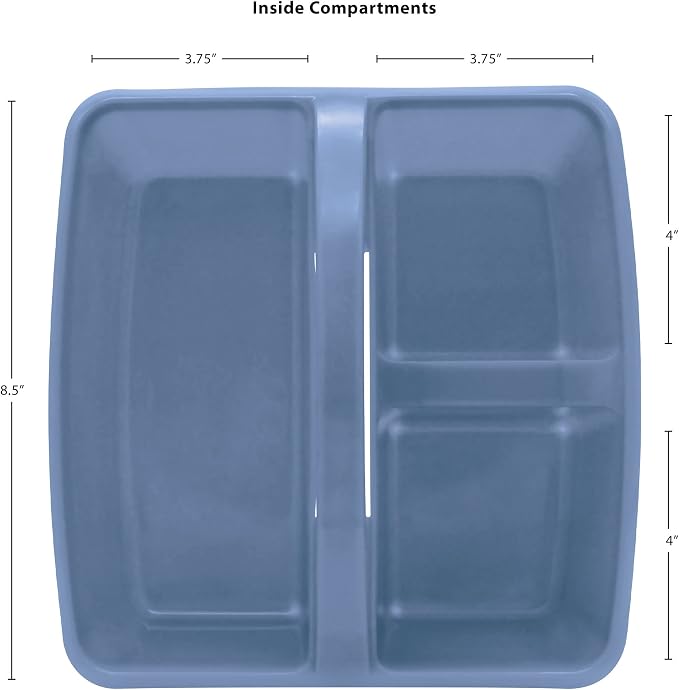 Teacher Created Resources Slate Blue Portable Plastic Storage Caddy 6-Pack for Classrooms, Kids Room, and Office Organization, 3 Compartments - Image 4