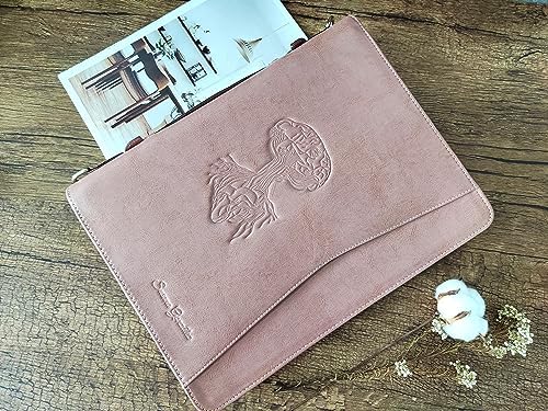 DUKE&COW Vegan Leather Portfolio Binder, 3 Ring Binder Padfolio for Women, Pink Folder, Handmade Oranizer, Personalized Resume Folder (Pink, Custom) - Image 7