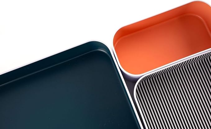 Three by Three Seattle Metal Drawer Organizer Tray Set, 6-Pc (Berry Mix) | Deep 2" food-safe colorful metal bins; soft non-scratch base; kitchen, vanity, bathroom & office drawer storage - Image 7