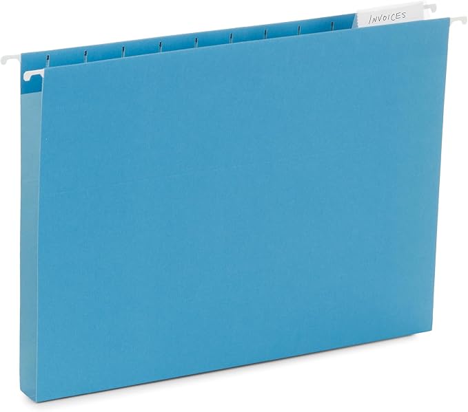 Blue Summit Supplies 25 Expandable Hanging File Folders, 1", Assorted | Letter size, 11pt, 1 in expansion, reinforced, tabs included, for bulky files, charts, and manuals - Image 5