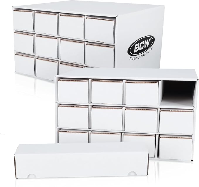 BCW Card House Storage Unit with 12-800 CT Boxes | Trading Card Organizer for Collectible Card Games | Card Catalogue for Sports Cards, Pokémon, Magic The Gathering | Holds up to 9600 Cards | 2 Pack by BCW