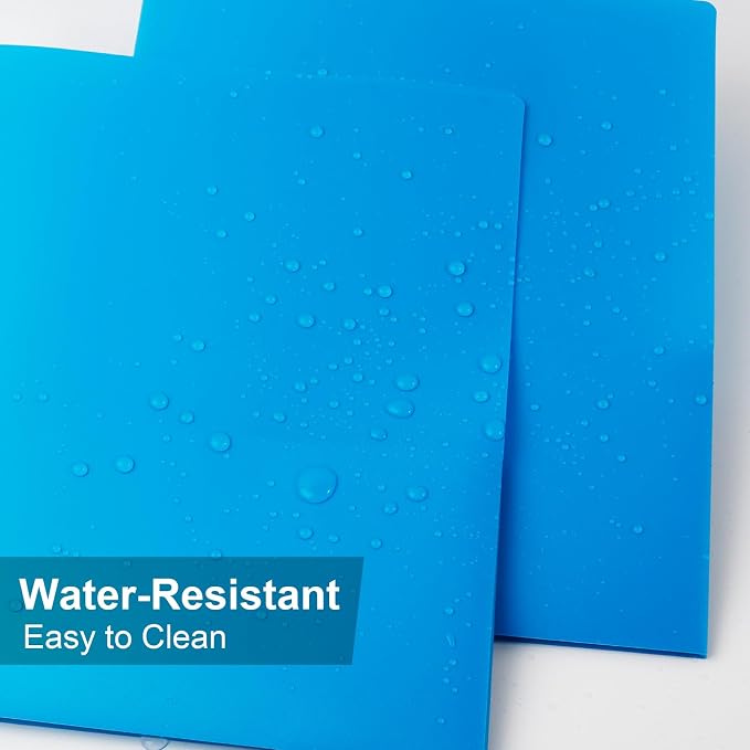 Plastic Folders with Pockets,2-Pocket Poly Folders Holds 8-1/2" x 11" Paper for School/Office/Home (Lake Blue, 60-Pack) - Image 3