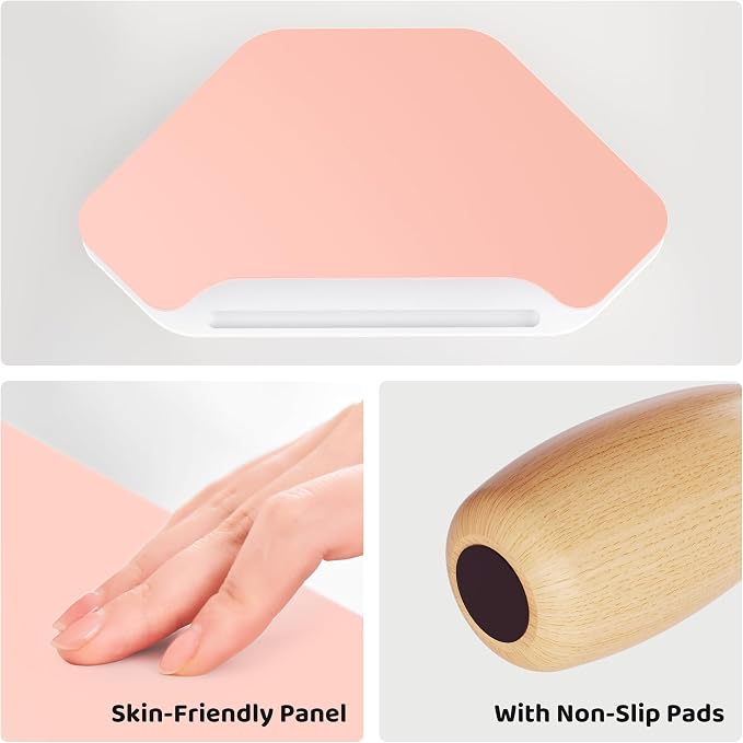 AFOOYO Monitor Stand Riser,2 Tier Corner Wood Sturdy 16.5In Computer Stand, Multi-Purpose Desktop Storage Stand for Laptop,PC,iMac,Printer,Computer,Pink - Image 6