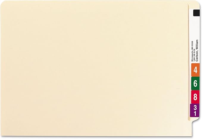 Smead End Tab 1-Fastener File Folder, Shelf-Master® Reinforced Straight-Cut, Legal Size, Manila, 50 Count, 37110 - Image 3