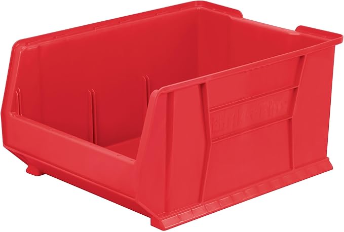 Akro-Mils 30289 Super-Size AkroBins Plastic Storage Bins, Space-Saving Stackable Bins for Garage, Classroom, Warehouse Organization, 24" L x 18" W x 12" H, Red, 1-Pack by Akro-Mils