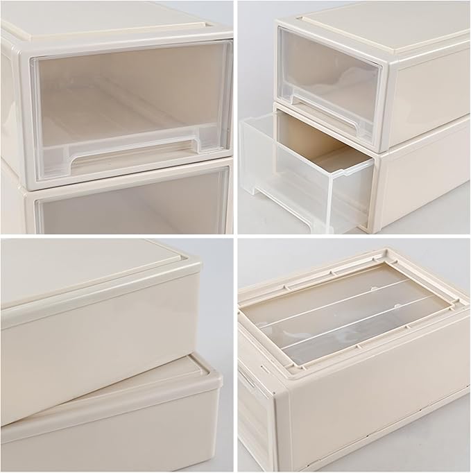 13 Quarts 3 Packs Plastic Stacking Storage Drawers, Plastic Storage Drawer Unit - Image 5