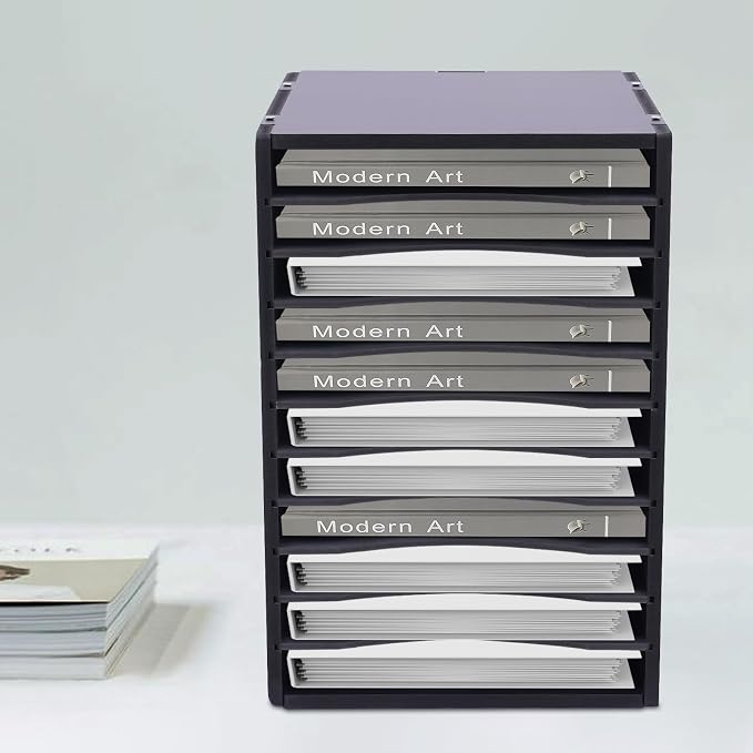 Desktop Organizer, Vertical Desktop Sorter, Literature Organizer Sorter | Paper Organizer Storage File Sorter Mail Center Magazine Holder, Classroom Mailbox Paper Storage (11 Compartment-Black) - Image 2