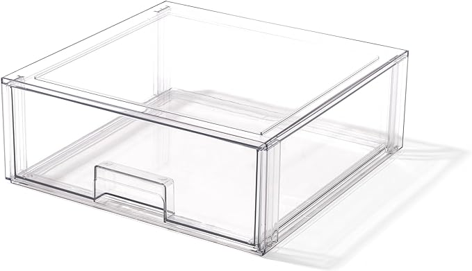 BINO | Stackable Storage Drawers, X-Large - Clear | THE CRATE COLLECTION | Storage Bins With Drawers | Bathroom Organizers | Under Sink Organizer | Vanity Cabinet Home Organization by BINO