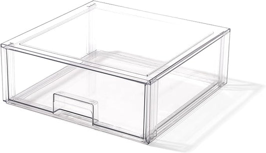 BINO | Stackable Storage Drawers, X-Large - Clear | THE CRATE COLLECTION | Storage Bins With Drawers | Bathroom Organizers | Under Sink Organizer | Vanity Cabinet Home Organization by BINO