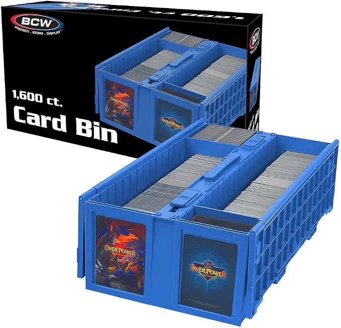 BCW Collectible Card Bin – (Single, Blue) | Holds up to 1600 Cards | Plastic Storage Box for Pokémon, MTG & Sports Cards by BCW