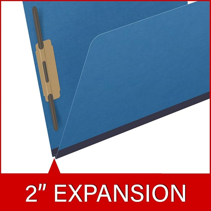 25 Pt. Pressboard Classification Folders, 2/5 Cut ROC Top Tab, Letter Size, No Dividers, Royal Blue (Box of 25) - Image 7