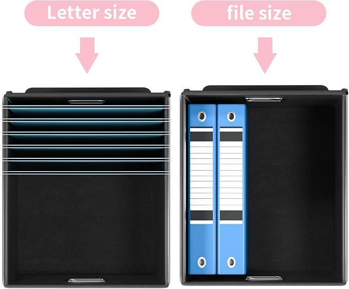 File Organizer Box with Lids, Collapsible File Folder Organizer | File Box with Plastic Slides for Office Document Storage, Filing Bin for Letter Size Hanging File Folders (1 Pack, Pink) - Image 4