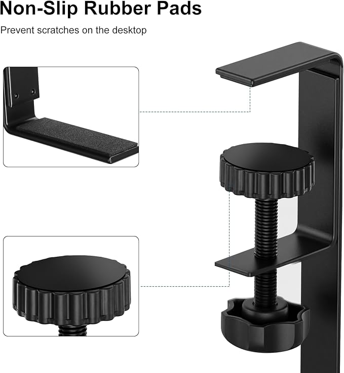 AiQInu Cable Management Desk Under The, Clampable Cable Organiser Tray, Under-Sink Mounting Organiser Made of Carbon Steel, No Drilling, Cable Management for Office, Home - Image 6