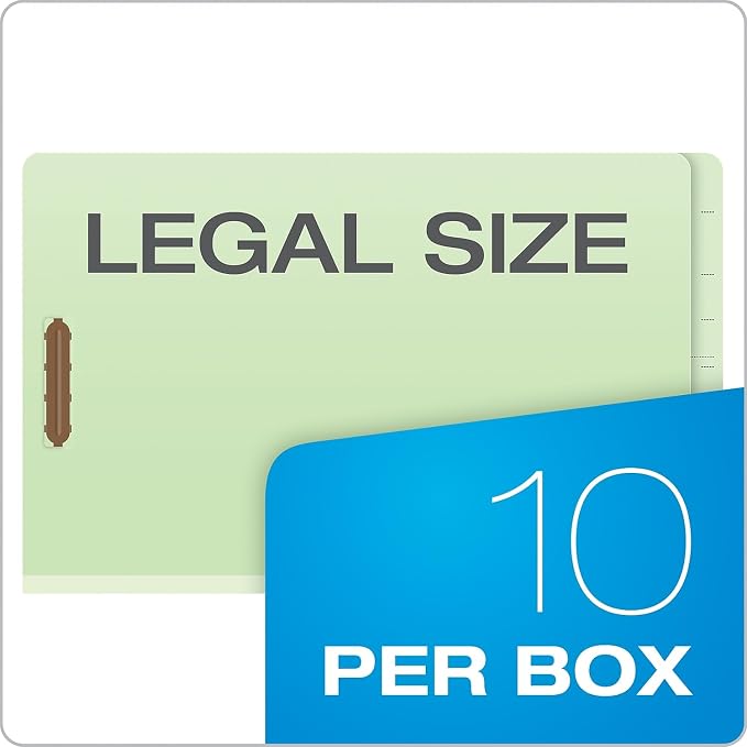 Pendaflex Pressboard End-Tab Classification Folders, Legal Size, 4 Section, 2.5" Expansion, Light Green, Straight Cut, 10/BX (23314) - Image 7