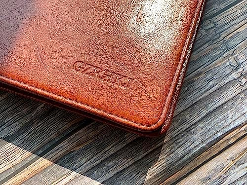 Brown Leather Padfolio for Women/Men, Business Leather Binder 3 Ring Portfolio, Personalized Leather Portfolio Binder, Zippered Portfolio Organizer for A4 Notepad & 13-inch Laptop/Tablet - Image 2