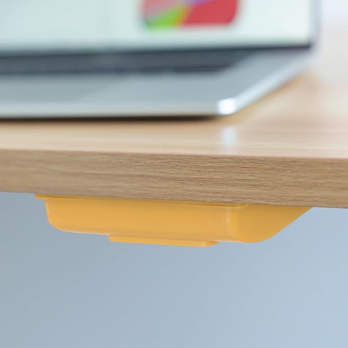 PATIKIL Under Desk Drawer, 4 Pcs Under Table Storage Self-Adhesive Attachment Drawers Organizer for Pens Standing Desk Office Studio Home, Yellow - Image 5
