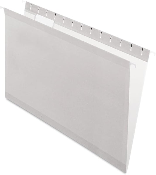 Pendaflex Reinforced Hanging Folders, 1/5 Tab, Legal, Gray, 25/Box by Pendaflex