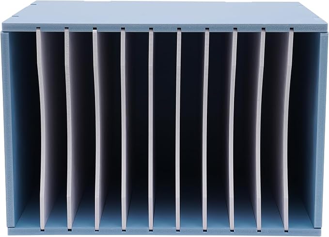 11-Tier Paper Organizer for Desk, Vertical Desktop Sorter Paper Sorter Organizer with Removable Shelf Document Storage Rack Document Holder for Home Office School Blue - Image 5