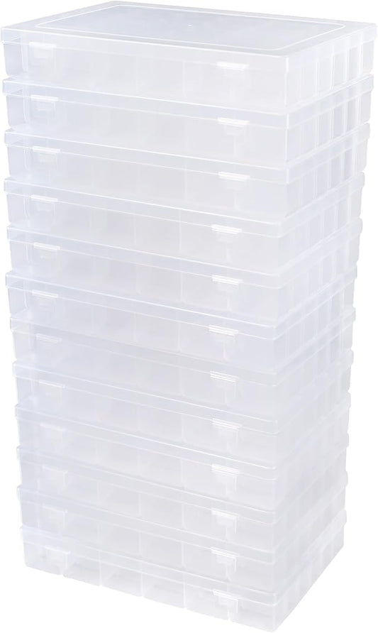 12 Pack 36 Grids Bead Organizers Plastic Organizer Box with Dividers 3600 Tackle Boxes Organizer Clear Box Organizers Compartment Storage Container by Uxwuy