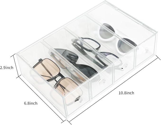 Stackable Organizer Acrylic Storage Drawers, Suitable for Desktop Storage, Office Supplies, Cosmetics, Stationery, Jewelry, Accessories (3) - Image 2