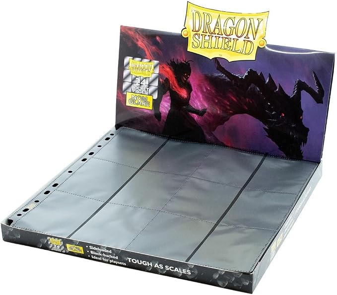 Dragon Shield Standard Size Cards – 24-Pocket Page Non-Glare Sheet – 50 Pages - MTG Card Sleeves are Smooth & Tough - Compatible with Pokemon, Yugioh, & Magic The Gathering Card Sleeves by DragonShield