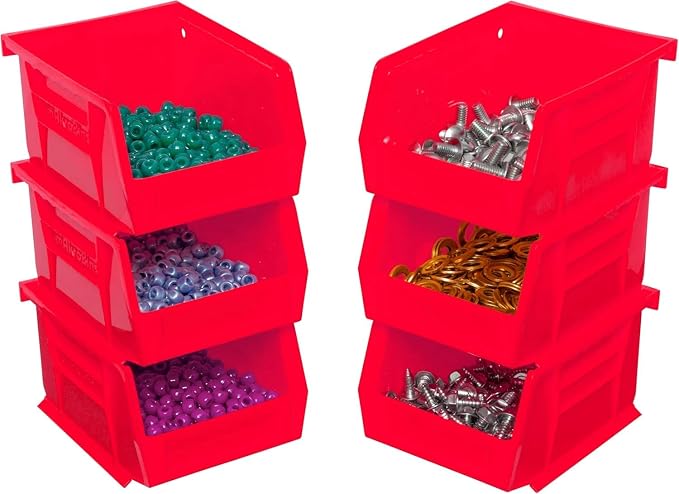 Akro-Mils 30210 AkroBins Plastic Storage Bins, 5"x4"x3", Red, 24-Pack | Space-Saving Stackable Bins for Garage, Pantry, Craft Organization - Image 10